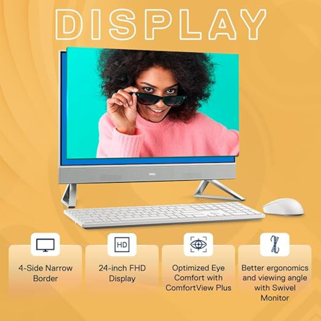 Inspiron 24" AIO PC (5420) | 13th Gen Intel i7-1355U | 16GB DDR4 | 1TB SSD | Pearl White with Fabric Cover