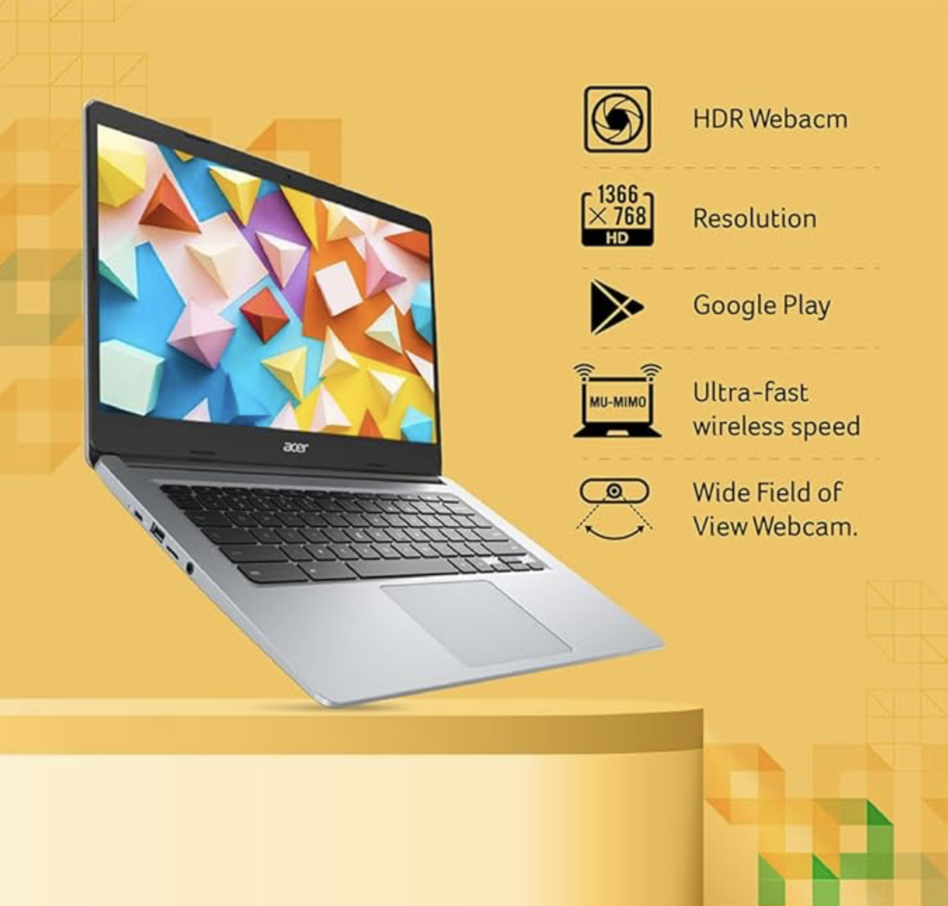 Acer Chromebook Intel Celeron Dual Core N4500 - (8 GB/64 GB EMMC Storage/Chrome OS) CB314-3H-C5QE/ C